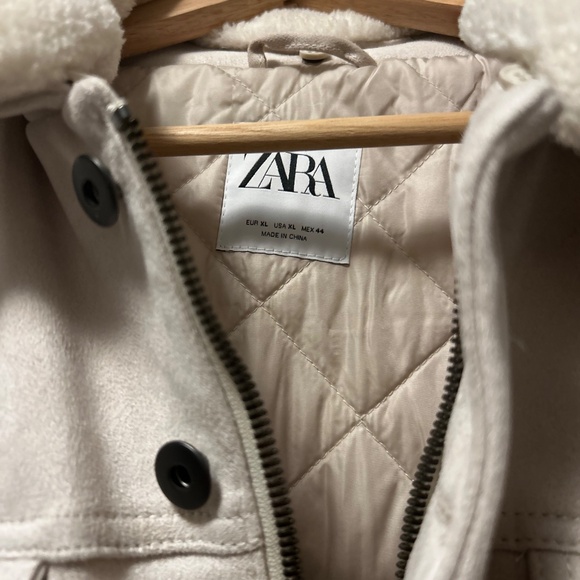 Zara Faux Suede Tricker Jacket Sz XL - Picture 2 of 5